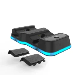 Ladestation mit zwei Steckplätzen für den drahtlosen Controller der XBOX Serie X - 2 * 600-mAh-Akkus - Kabel
