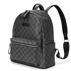 POLO - Vintage Lederrucksack - kariertes Design
