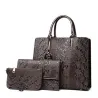 Modisches Lederschlangenmuster - Schulter- / Umhängetasche - 3 Stück