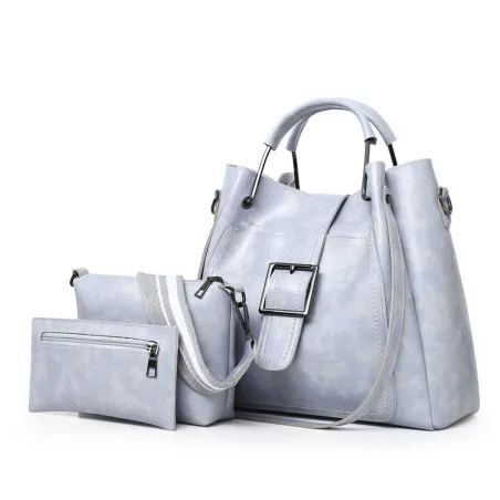 Elegante Lederhandtasche - Umhängetasche - kleine Handtasche - 3-teiliges Set