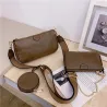 Lederhandtasche - Umhängetasche - kleine Clutch - abnehmbares Design - 3-teiliges Set