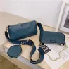 Lederhandtasche - Umhängetasche - kleine Clutch - abnehmbares Design - 3-teiliges Set