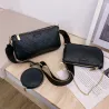 Lederhandtasche - Umhängetasche - kleine Clutch - abnehmbares Design - 3-teiliges Set