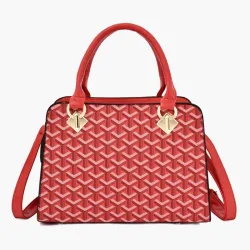 Lederhandtasche - Umhängetasche - kleine Clutch - geometrisches Design - 3-teiliges Set