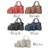 Lederhandtasche - Umhängetasche - kleine Clutch - geometrisches Design - 3-teiliges Set