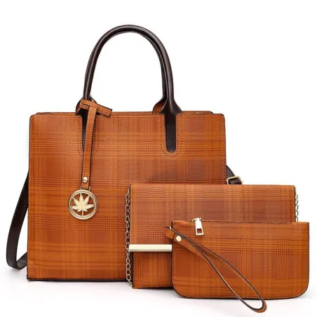 Leder Umhängetasche - Umhängetasche - kleine Clutch - 3 Stück Set