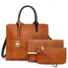 Leder Umhängetasche - Umhängetasche - kleine Clutch - 3 Stück Set