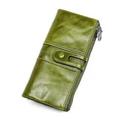 Lange Brieftasche mit Reißverschluss - echtes Leder