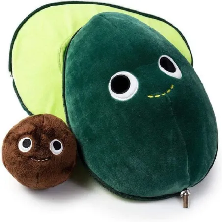 Avocado Plüschkissen - mit kleinem Spielzeug im Inneren