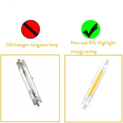 R7S - AC 110V - 220V - 230V - 6W - 12W - 20W - LED - COB Halogenlampe - Glasröhre - 10 Stück