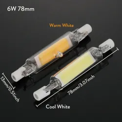 R7S - AC 110V - 220V - 230V - 6W - 12W - 20W - LED - COB Halogenlampe - Glasröhre - 10 Stück