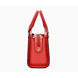 Lederhandtasche - Umhängetasche - kleine Clutch - geometrisches Design - 3-teiliges Set
