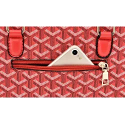 Lederhandtasche - Umhängetasche - kleine Clutch - geometrisches Design - 3-teiliges Set