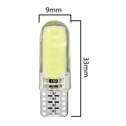 T10 - W5W - silicone case - COB LED bulbs - 10 piecesT10