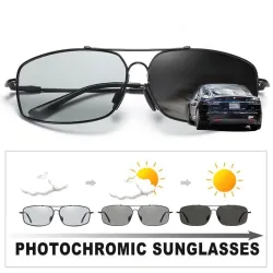 Photochrome Metallsonnenbrille - polarisiert - Tag / Nacht fahren - UV 400