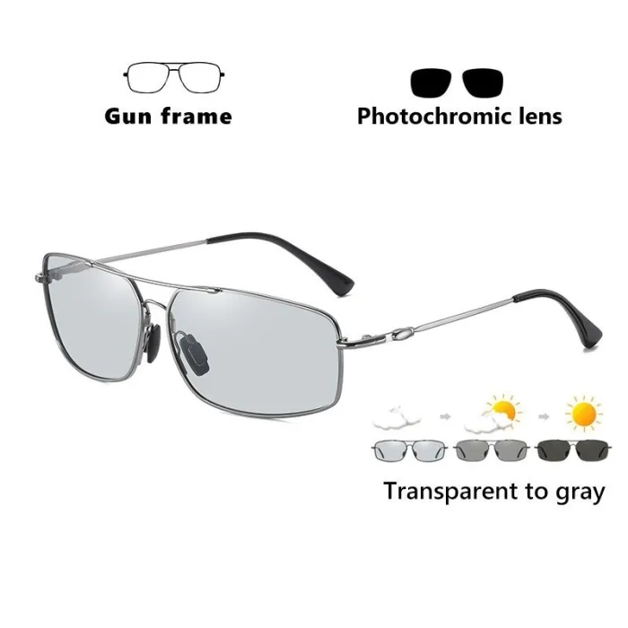 Photochrome Metallsonnenbrille - polarisiert - Tag / Nacht fahren - UV 400