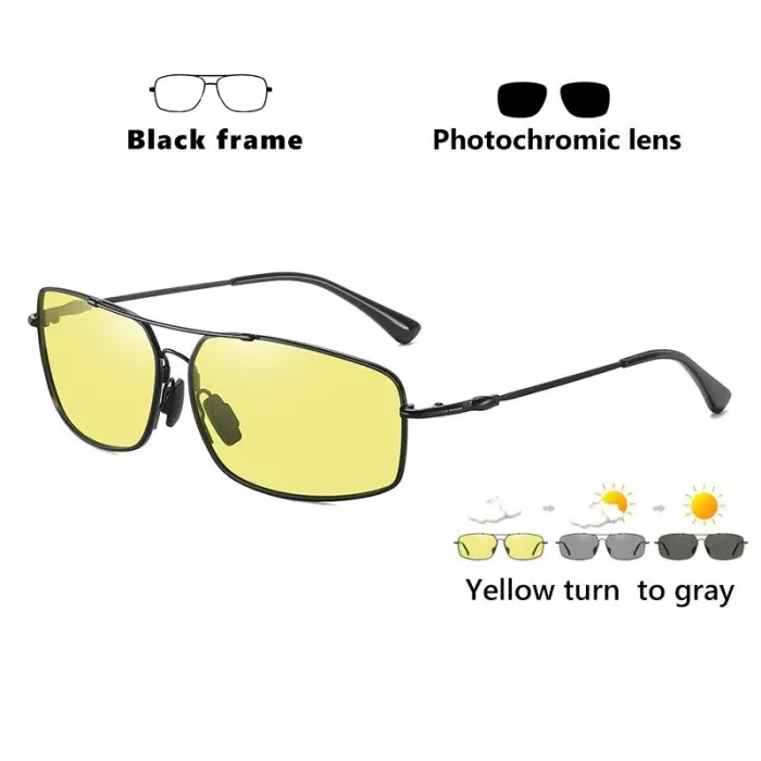 Photochrome Metallsonnenbrille - polarisiert - Tag / Nacht fahren - UV 400