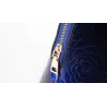 Lederhandtasche - Umhängetasche - kleine Geldbörse - Blumendruck - 3-teiliges Set