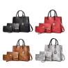 Modische Lederhandtasche - Umhängetasche - kleine Clutch - Hanf-Logo - 3-teiliges Set