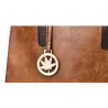 Modische Lederhandtasche - Umhängetasche - kleine Clutch - Hanf-Logo - 3-teiliges Set