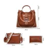 Elegante Lederhandtasche - Umhängetasche - kleine Handtasche - 3-teiliges Set