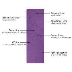 Yoga mat with position lines - gym - pilates - fitness - non-slip sport matEquipment