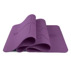 Yogamatte mit Positionslinien - Fitnessstudio - Pilates - Fitness - rutschfeste Sportmatte