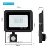 10W - 20W - 30W - 50W - LED-Flutlicht - Bewegungssensor - wasserdichter Außenreflektor