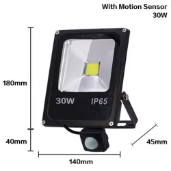 10W - 30W - 50W - 220V - LED-Scheinwerfer - wasserdichter Reflektor - Bewegungssensor
