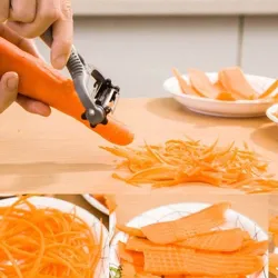Multifunktionaler Gemüse- / Obstschäler - Reibe - Aufschnitt - um 360 Grad drehbar