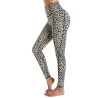 Fitness - Yoga - Leggings mit Taschen - komprimiert - schweißabsorbierend - hohe Taille - Leopardenmuster