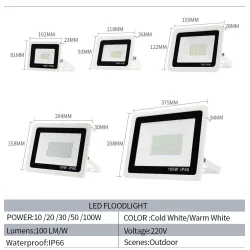 LED-Scheinwerfer - Außenreflektor - PIR-Bewegungssensor - wasserdicht - 10W - 20W - 30W - 50W - 100W