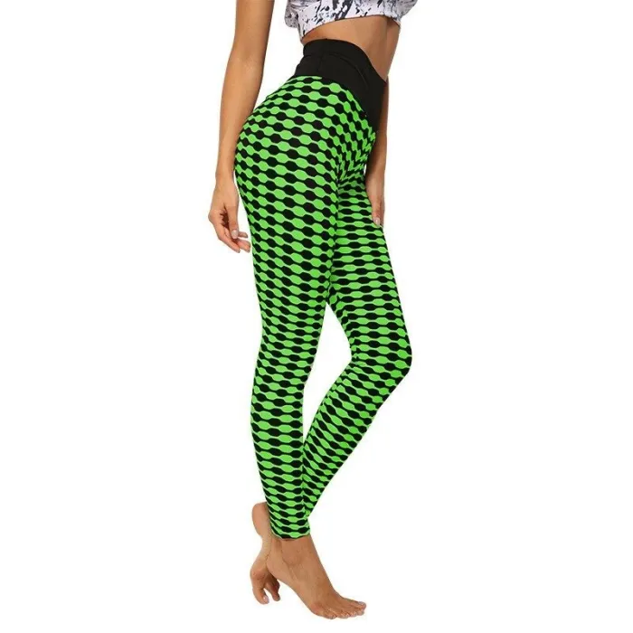 Stretchy long leggings - slimming - with lattice print - fitness - yogaFitness