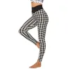 Dehnbare lange Leggings - Abnehmen - mit Gitterdruck - Fitness - Yoga