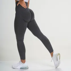 Elastische Sportgamaschen - Fitness - Yoga - hohe Taille - Liegestütz