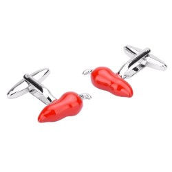 Cufflinks with red chili pepper - 2 pieces