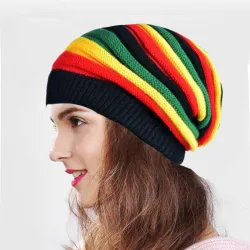 Gestrickte bunte Mütze - Reggae-Stil