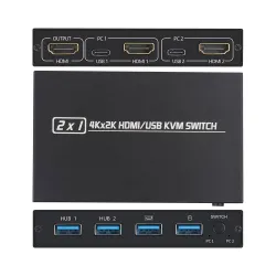 KVM 4K Switch Splitter - HDMI - USB - gemeinsamer Monitor - mit 2 Anschlüssen