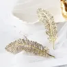 Crystal feather - leaf - hair clipHair clips