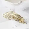 Crystal feather - leaf - hair clipHair clips