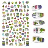 Nail Art Aufkleber - bunte Blumen & Cartoons