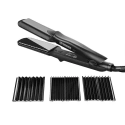 4 in 1 - Haarglätter / Lockenwickler mit austauschbaren Wellenplatten