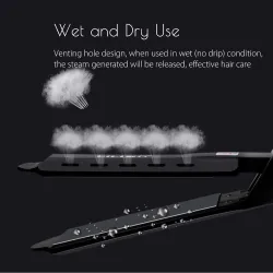 Hair straightener with temperature control - tourmaline ceramic - wet / dry hairHair straighteners