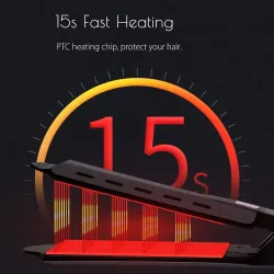 Haarglätter mit Temperaturregelung - Turmalinkeramik - nasses / trockenes Haar