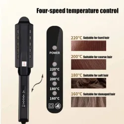 Haarglätter mit Temperaturregelung - Turmalinkeramik - nasses / trockenes Haar
