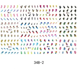 Nail art stickers with feathers - 12 piecesNail stickers