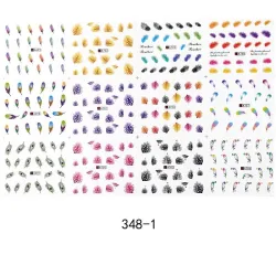 Nail Art Aufkleber mit Federn - 12 Stück
