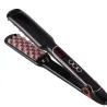 Volumizing hair straightener / curler / brush comb - corn shaped ceramic plates - LCD displayHair straighteners