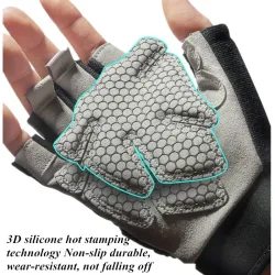 Mit dem Fitnessstudio gepolsterte Handschuhe - rutschfester Silikongriff - mit Handgelenkwickel