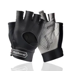 Mit dem Fitnessstudio gepolsterte Handschuhe - rutschfester Silikongriff - mit Handgelenkwickel